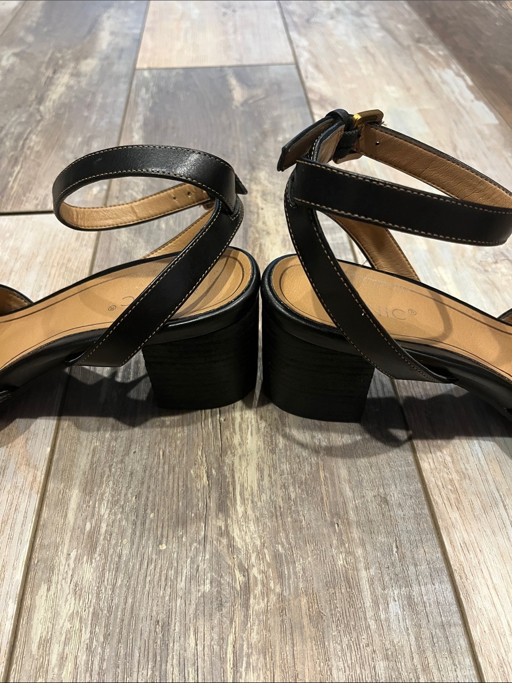 Elegant Black Ankle-Strap Heeled Sandals by Vionic - Picture 3 of 7
